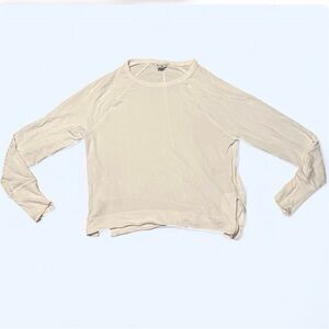 Athleta Cream Long Sleeve Tee